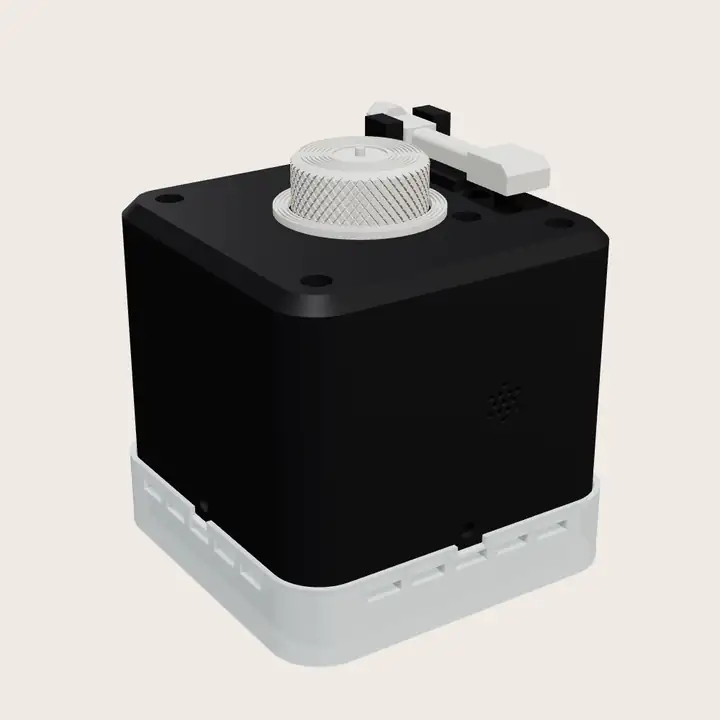how it works: exploded view, every printed part floats apart and back