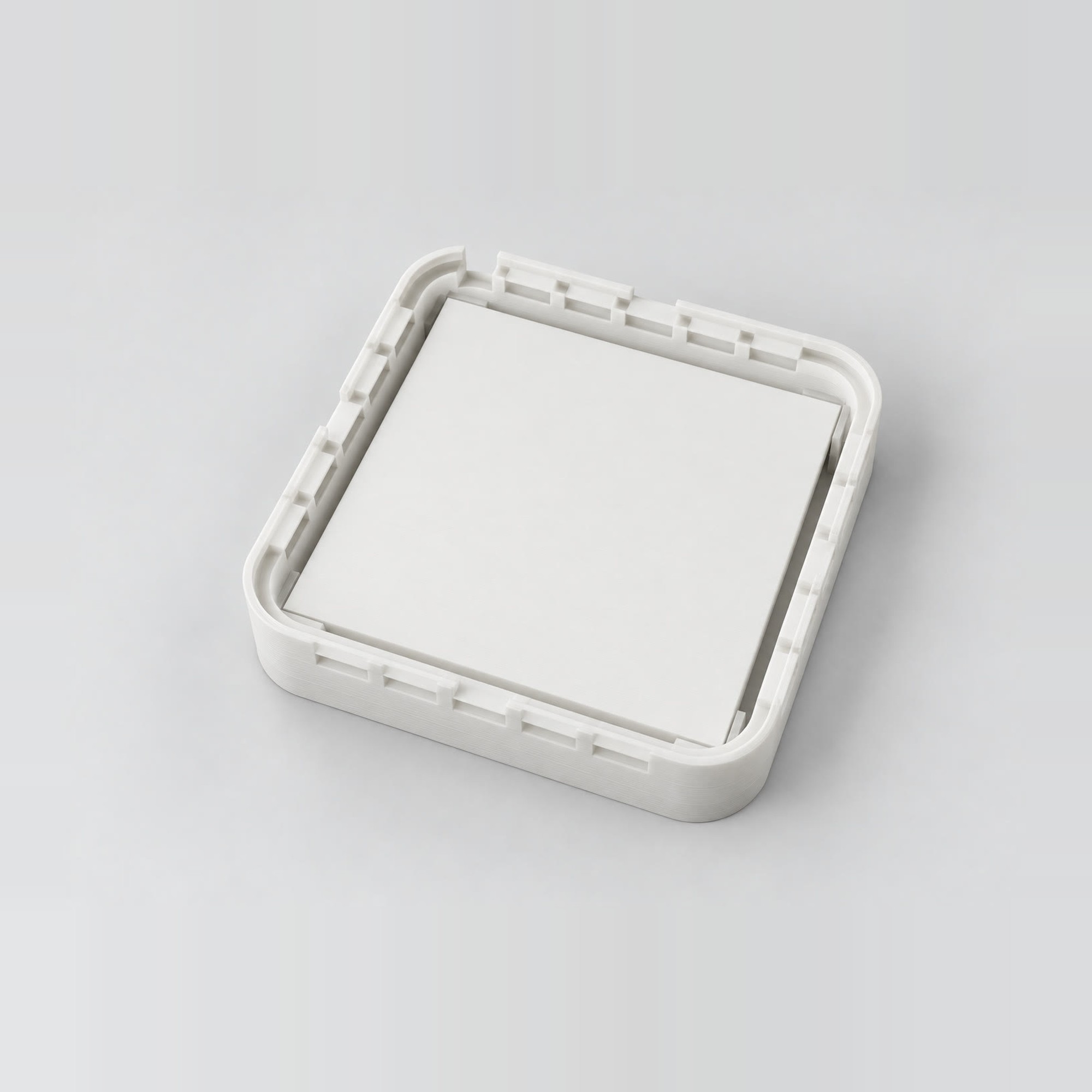 Render of the clear plinth with the 8x8 LED matrix inside