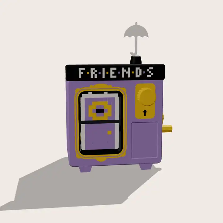 how it works: the crank clicks the flaps over, the doorknob turns the umbrella