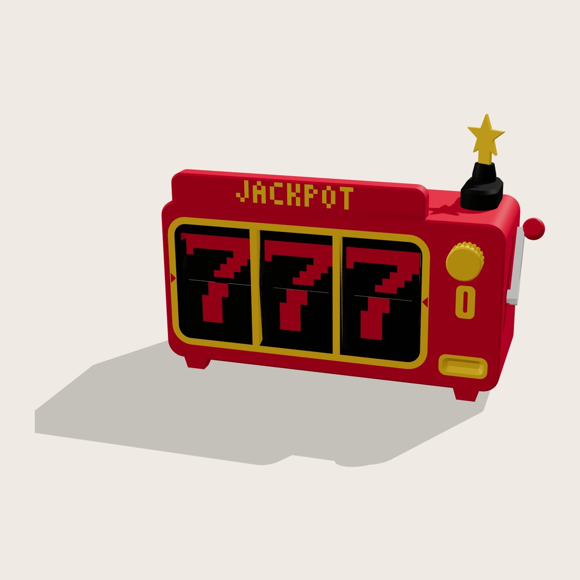 Jackpot flap machine showing 7 7 7