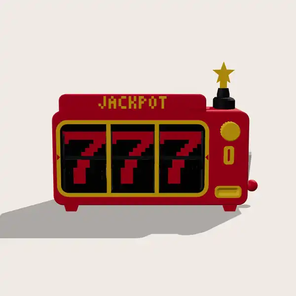 how it works: each lever click flips all three reels together, round to 777