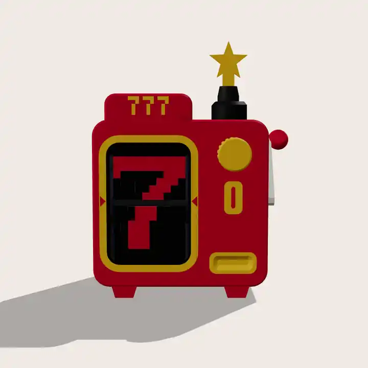 how it works: one turn of the lever spins the reel round to 7